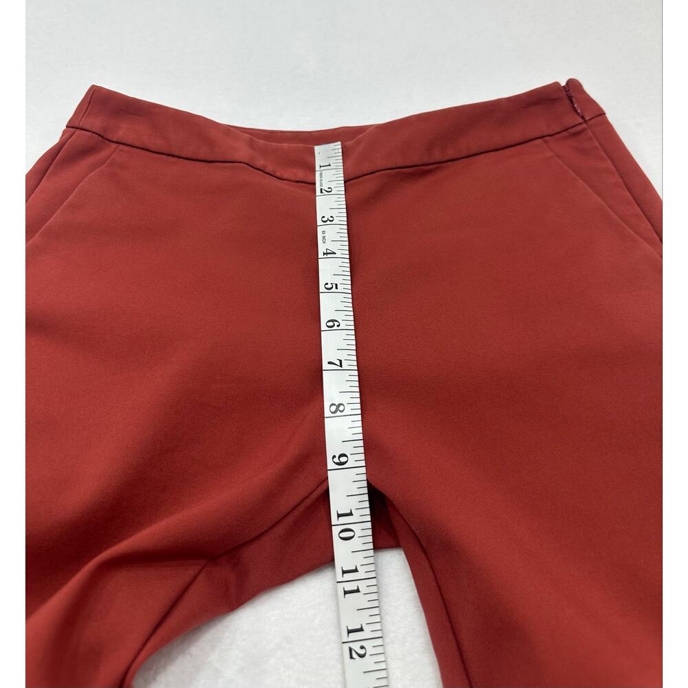 Giordano Ladies Rust Orange Cropped Straight Leg Trousers Size 25 - Picture 12 of 12